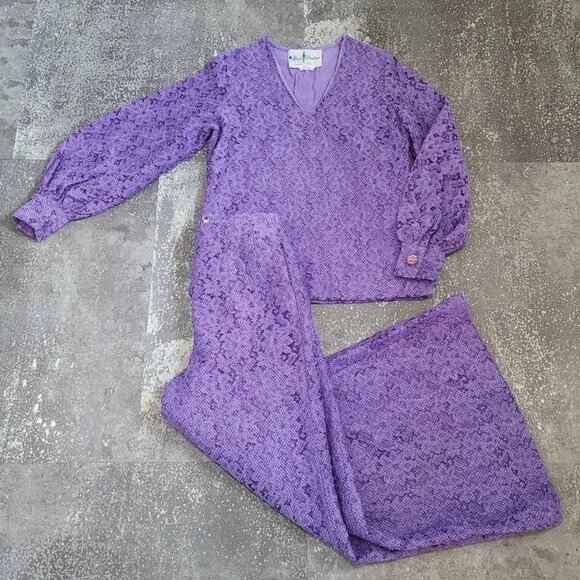 Vintage 60s Lace Pants & Top - Picture 2 of 11